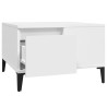 Table basse blanc 55x55x36,5 cm bois d'ingénierie 