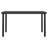 Table à dîner de jardin Noir 140x70x74 cm Acier et verre 