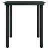 Table à dîner de jardin Noir 140x70x74 cm Acier et verre 