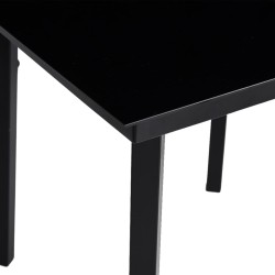 Table à dîner de jardin Noir 140x70x74 cm Acier et verre 