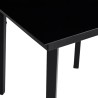 Table à dîner de jardin Noir 140x70x74 cm Acier et verre 