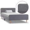 Cadre de lit sans matelas gris clair tissu 90x200 cm 