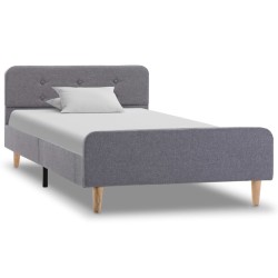 Cadre de lit sans matelas gris clair tissu 90x200 cm 