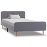 Cadre de lit sans matelas gris clair tissu 90x200 cm 