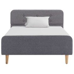 Cadre de lit sans matelas gris clair tissu 90x200 cm 