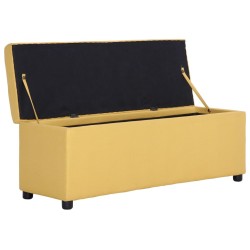Banc avec compartiment de rangement 116 cm Jaune Polyester 