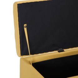 Banc avec compartiment de rangement 116 cm Jaune Polyester 