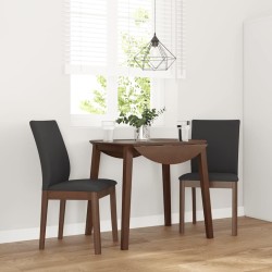Chaises à manger coussins 2 pcs marron bois massif caoutchouc 