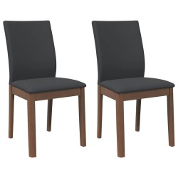 Chaises à manger coussins 2 pcs marron bois massif caoutchouc 