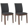 Chaises à manger coussins 2 pcs marron bois massif caoutchouc 