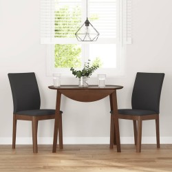 Chaises à manger coussins 2 pcs marron bois massif caoutchouc 