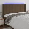 Tête de lit à LED Marron foncé 163x16x118/128 cm Tissu 