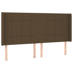 Tête de lit à LED Marron foncé 163x16x118/128 cm Tissu 