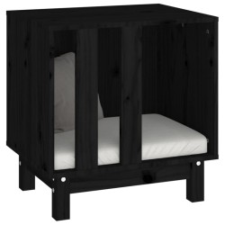 Niche pour chien Noir 50x40x52 cm Bois de pin massif 