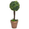 Plantes de buis artificiel 2 pcs avec pots Boule Vert 56 cm 