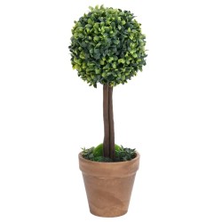 Plantes de buis artificiel 2 pcs avec pots Boule Vert 56 cm 