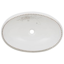 Vasque à poser blanc ovale 59x40x15 cm céramique 