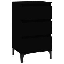 Table de chevet noir 40x35x70 cm bois d’ingénierie 