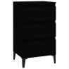 Table de chevet noir 40x35x70 cm bois d’ingénierie 
