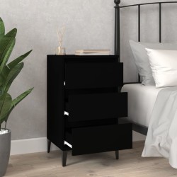 Table de chevet noir 40x35x70 cm bois d’ingénierie 
