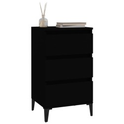 Table de chevet noir 40x35x70 cm bois d’ingénierie 