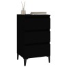 Table de chevet noir 40x35x70 cm bois d’ingénierie 