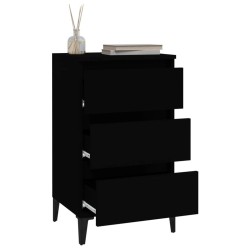 Table de chevet noir 40x35x70 cm bois d’ingénierie 