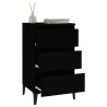 Table de chevet noir 40x35x70 cm bois d’ingénierie 