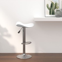 Tabouret de bar Blanc Acier chromé et cuir artificiel 