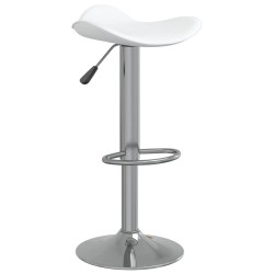 Tabouret de bar Blanc Acier chromé et cuir artificiel 