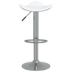 Tabouret de bar Blanc Acier chromé et cuir artificiel 
