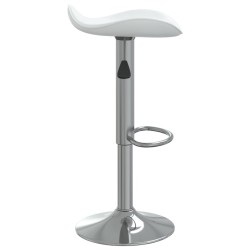 Tabouret de bar Blanc Acier chromé et cuir artificiel 