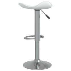 Tabouret de bar Blanc Acier chromé et cuir artificiel 