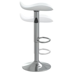 Tabouret de bar Blanc Acier chromé et cuir artificiel 