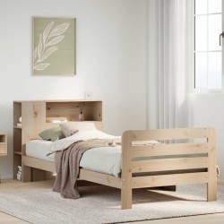 Cadre de lit sans matelas 75x190 cm bois de pin massif 