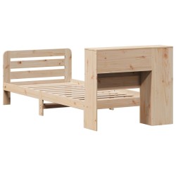 Cadre de lit sans matelas 75x190 cm bois de pin massif 