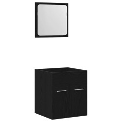 Ensemble de meubles salle de bain 2 pcs chêne noir 