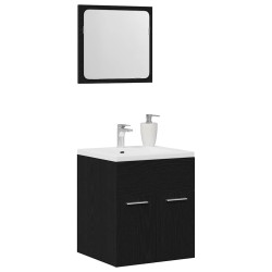 Ensemble de meubles salle de bain 2 pcs chêne noir 
