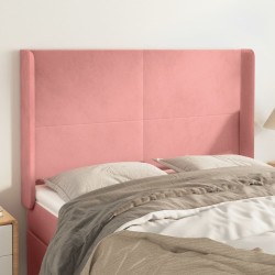 Tête de lit avec oreilles Rose 147x16x118/128 cm Velours 