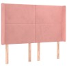 Tête de lit avec oreilles Rose 147x16x118/128 cm Velours 