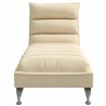 Chaise longue de massage avec coussins crème tissu 