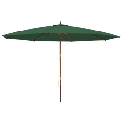 Parasol de jardin avec mât en bois vert 400x273 cm 