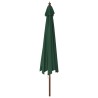 Parasol de jardin avec mât en bois vert 400x273 cm 