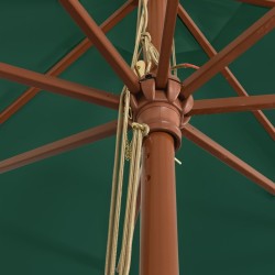 Parasol de jardin avec mât en bois vert 400x273 cm 