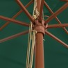 Parasol de jardin avec mât en bois vert 400x273 cm 