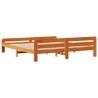 Cadre de lit sans matelas cire marron 180x200cm bois pin massif 