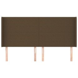 Tête de lit avec oreilles Marron foncé 203x16x118/128 cm Tissu 