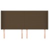 Tête de lit avec oreilles Marron foncé 203x16x118/128 cm Tissu 
