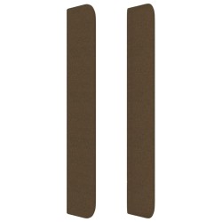Tête de lit avec oreilles Marron foncé 203x16x118/128 cm Tissu 