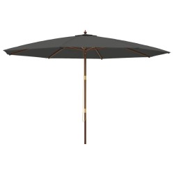 Parasol de jardin avec mât en bois anthracite 400x273 cm 